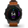Часы GARMIN EPIX (2ND GENERATION) SAPPHIRE BLACK TITANIUM WITH CHESTNUT LEATHER STRAP 47 мм 11165
